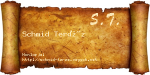 Schmid Teréz névjegykártya